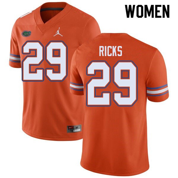 Jordan Brand Women #29 Isaac Ricks Florida Gators College Football Jerseys Orange